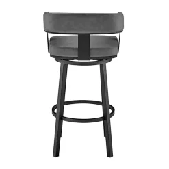 Kirklands Home Faux Leather Lorin Swivel Counter Stool Gray