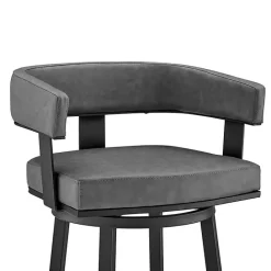 Kirklands Home Faux Leather Lorin Swivel Counter Stool Gray