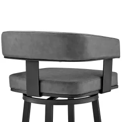 Kirklands Home Faux Leather Lorin Swivel Counter Stool Gray