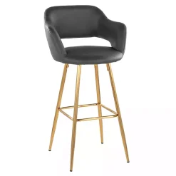 Sale Kirklands Home Faux Leather Marge Bar Stools, Set of 2 Gray