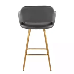 New Kirklands Home Faux Leather Marge Counter Stools, Set of 2 Gray