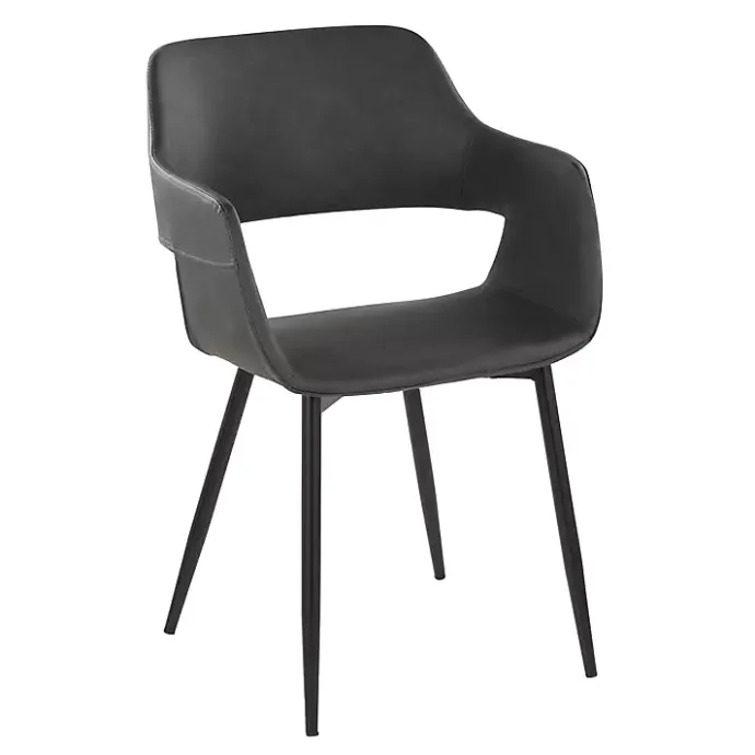 Sale Kirklands Home Faux Leather Marge Dining Chairs, Set of 2 Gray