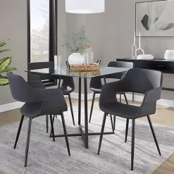 Sale Kirklands Home Faux Leather Marge Dining Chairs, Set of 2 Gray