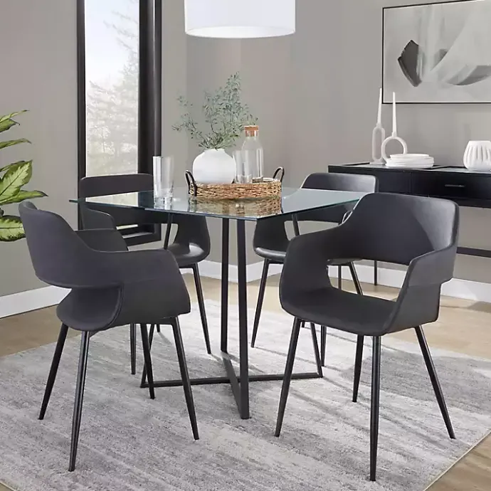 Sale Kirklands Home Faux Leather Marge Dining Chairs, Set of 2 Gray