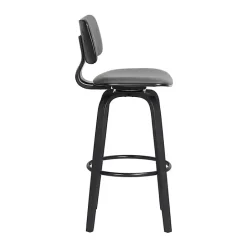 Outlet Kirklands Home Faux Leather Pico Swivel Counter Stool Gray