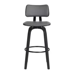 Outlet Kirklands Home Faux Leather Pico Swivel Counter Stool Gray