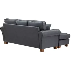 Best Kirklands Home Faux Leather Rolled Arm Sectional Gray