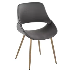 Clearance Kirklands Home Faux Leather Scooped Accent Chairs, Set of 2 Gray