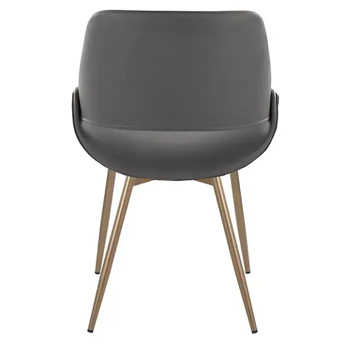 Clearance Kirklands Home Faux Leather Scooped Accent Chairs, Set of 2 Gray