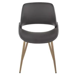 Clearance Kirklands Home Faux Leather Scooped Accent Chairs, Set of 2 Gray