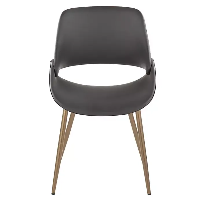 Clearance Kirklands Home Faux Leather Scooped Accent Chairs, Set of 2 Gray