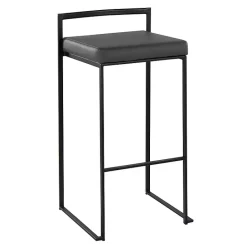 Sale Kirklands Home Faux Leather Stackable Bar Stools, Set of 2 Gray