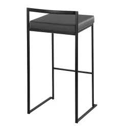 Sale Kirklands Home Faux Leather Stackable Bar Stools, Set of 2 Gray