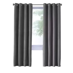 Discount Kirklands Home Faux Suede Blackout Curtain Panel, 63 in. Gray