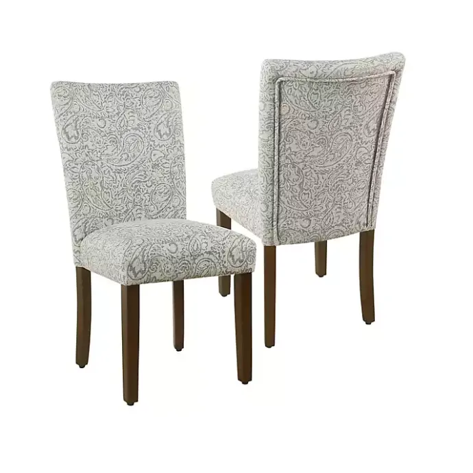 Hot Kirklands Home Floral Parsons Dining Chairs, Set of 2 Gray