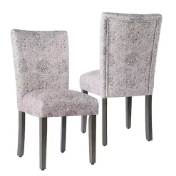 Online Kirklands Home Floral Parsons Dining Chairs, Set of 2 Gray