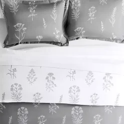 Kirklands Home Gray Floral Reversible 2-pc. Twin Duvet Cover Set