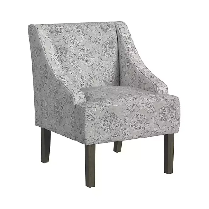 Sale Kirklands Home Floral Swoop Accent Chair Gray