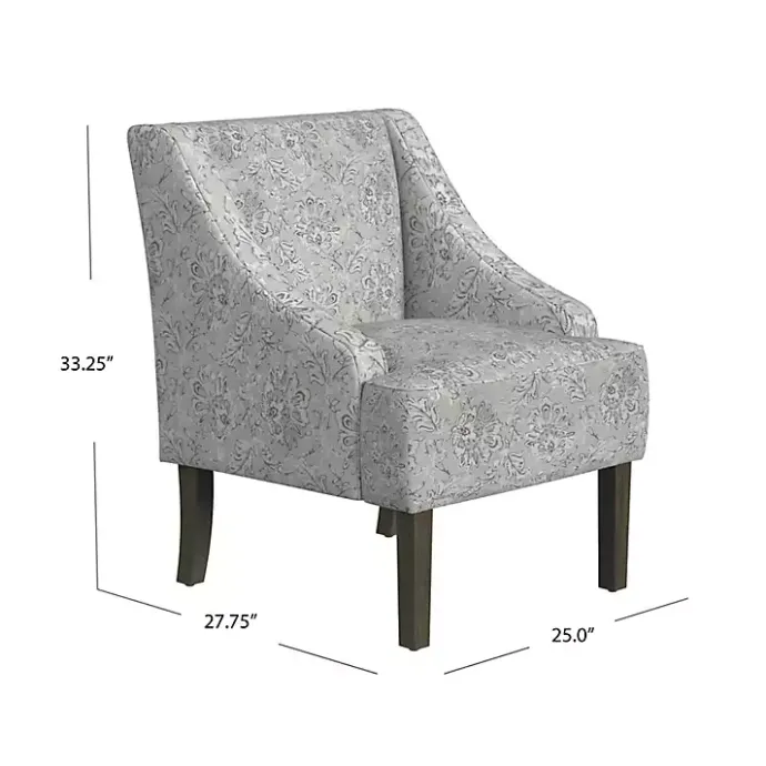Sale Kirklands Home Floral Swoop Accent Chair Gray