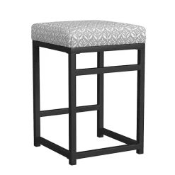 Outlet Kirklands Home Gray Floral Upholstered Counter Stool