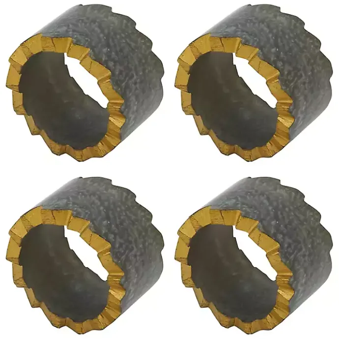 Sale Kirklands Home Geode Artistry Napkin Rings, Set of 4 Gray