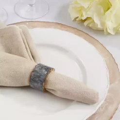 Sale Kirklands Home Geode Artistry Napkin Rings, Set of 4 Gray