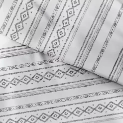 Discount Kirklands Home Gray Geometric 3-Pc. Queen Duvet Cover Set