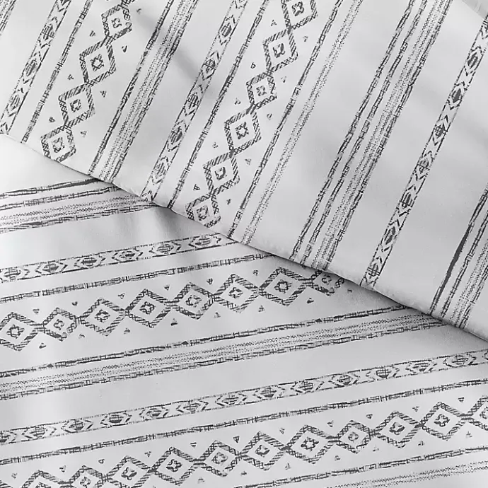 New Kirklands Home Gray Geometric 2-Pc. Twin Duvet Cover Set