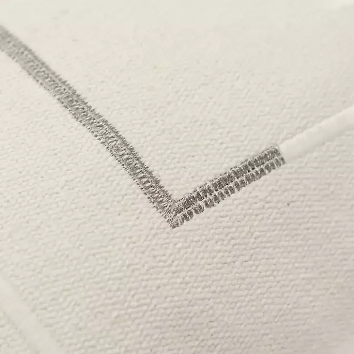 Hot Kirklands Home Gray Geometric Woven Lines Throw Pillow