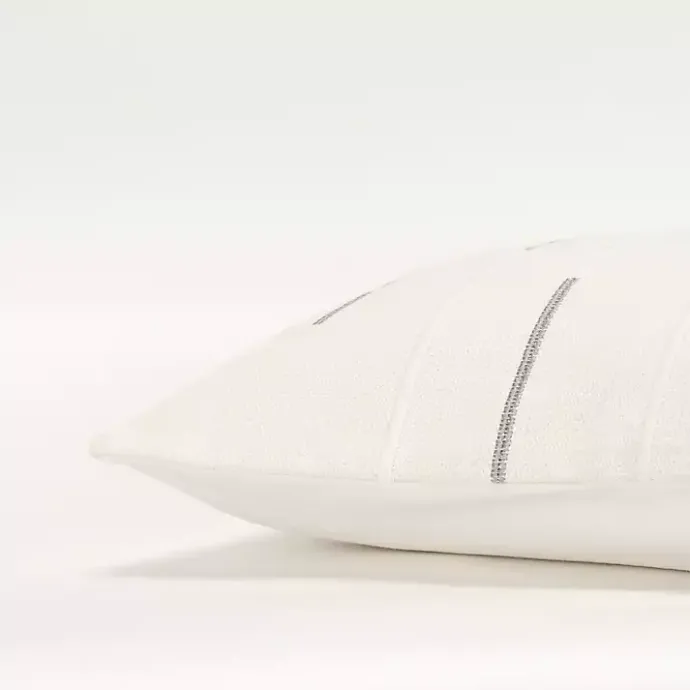 Hot Kirklands Home Gray Geometric Woven Lines Throw Pillow