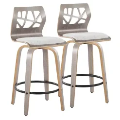 Discount Kirklands Home Golia Swivel Counter Stools, Set of 2 Gray