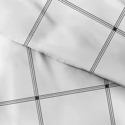 Sale Kirklands Home Gray Grid Plaid 3-pc. Micro Queen Duvet Cover Set