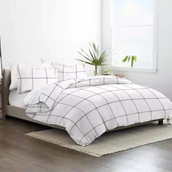 Hot Kirklands Home Gray Grid Plaid 2-pc. Micro Twin Duvet Cover Set