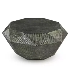 Hot Kirklands Home Gray Hand-Stamped Iron Octagonal Coffee Table