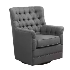 Clearance Kirklands Home Hand-Tufted Swivel Glider Accent Chair Gray