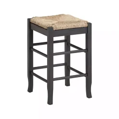 Online Kirklands Home Handwoven Square Wooden Counter Stool Gray