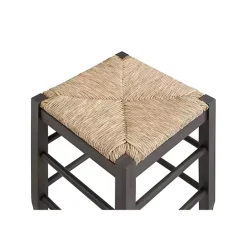 Online Kirklands Home Handwoven Square Wooden Counter Stool Gray