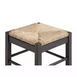 Online Kirklands Home Handwoven Square Wooden Counter Stool Gray