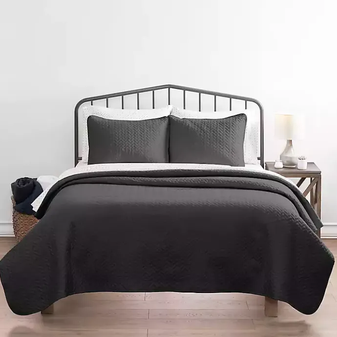 Discount Kirklands Home Herring Quilted 3-pc. Twin Coverlet Set Gray