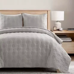 Discount Kirklands Home Hexagon Honeycomb 3-pc. Full/Queen Quilt Set Gray