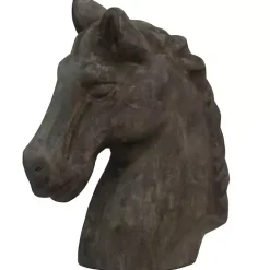 Hot Kirklands Home Horse Head Natural Wood Carved Sculpture Gray