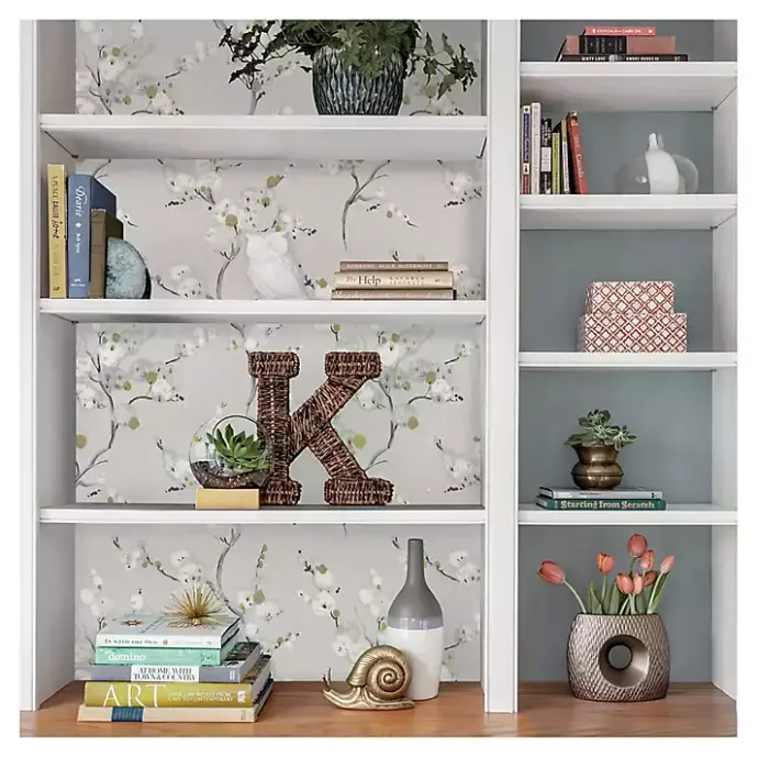 Discount Kirklands Home Gray Japanese Blossom Peel & Stick Wallpaper