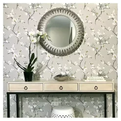 Discount Kirklands Home Gray Japanese Blossom Peel & Stick Wallpaper