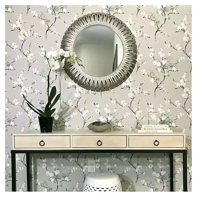 Discount Kirklands Home Gray Japanese Blossom Peel & Stick Wallpaper