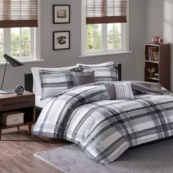 New Kirklands Home Jax Plaid 5-pc. Full/Queen Comforter Set Gray