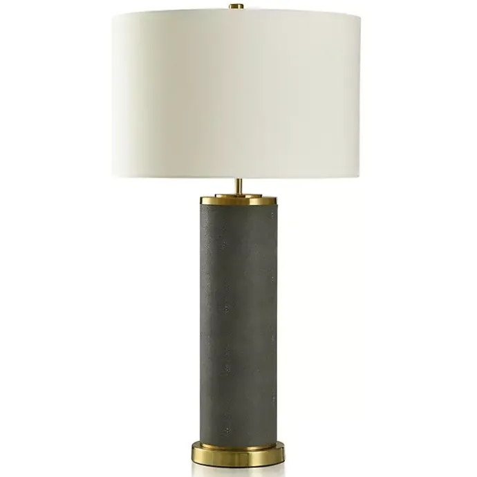 Clearance Kirklands Home Leather and Gold Table Lamp Gray