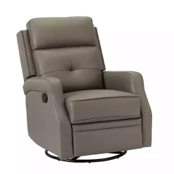 Best Kirklands Home Leather Swivel Rocker Recliner Gray