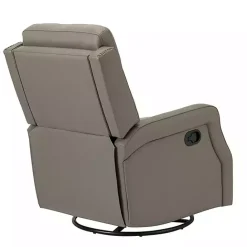 Best Kirklands Home Leather Swivel Rocker Recliner Gray