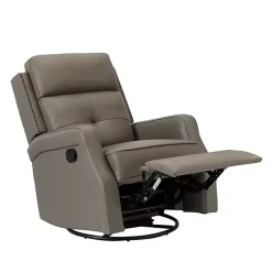 Best Kirklands Home Leather Swivel Rocker Recliner Gray
