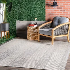 Best Kirklands Home Gray Lee Global Stripes Outdoor Area Rug, 5x8